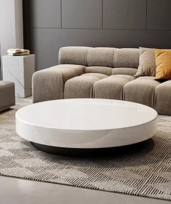 Bulgari Modern Luxury Cream Oval Marble Coffee Table
