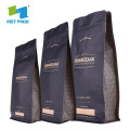 Kraft Paper flat bottom box Bag pouch 1kg black With Valve For Coffee