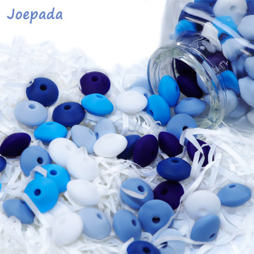 Joepada 50Pcs 12MM Lentil Silicone Beads BPA Free Diy Teether Teething Necklace Jewelry Bead Baby Teether Baby Pacifier Chain