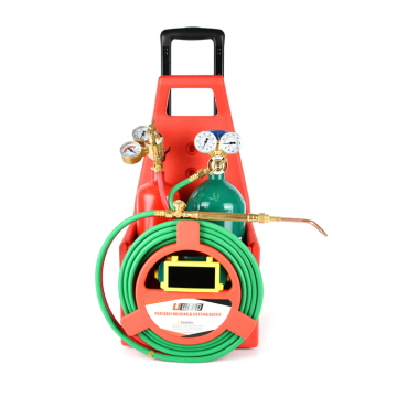 UWELD Portable Welding & Cutting Torch Kit with Oxygen Acetylene Tanks and Tote Frame
