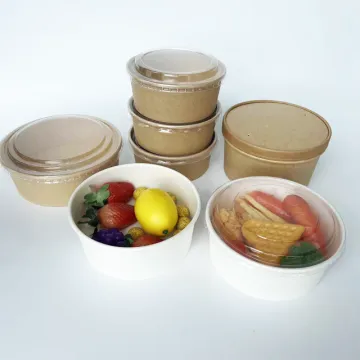 Disposable paper salad bowl eco-friendly food container