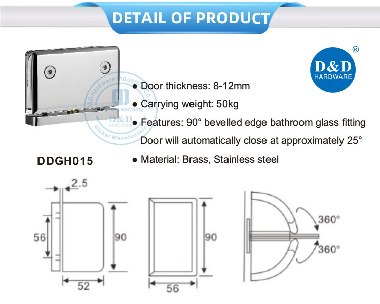clamp hinges for glass doors