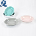 Fashion 6.5 Inch Ceramic Oval Pet Bowl