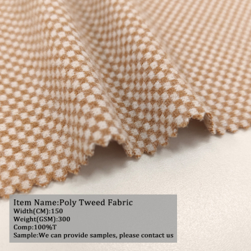 Fabriksdirektanpassad mönster mode poly tweed tyg