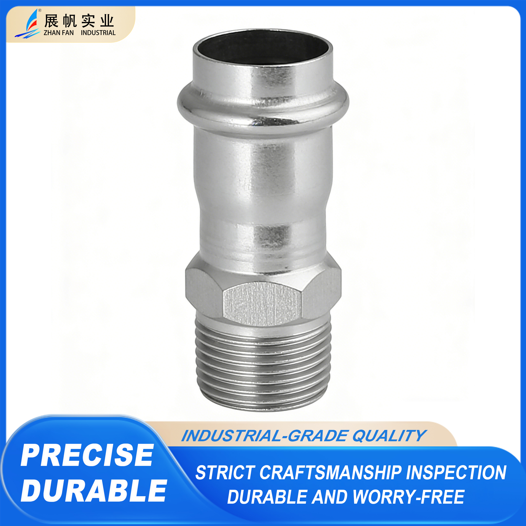 Acoplamiento de rosca externa de acero inoxidable de precisión