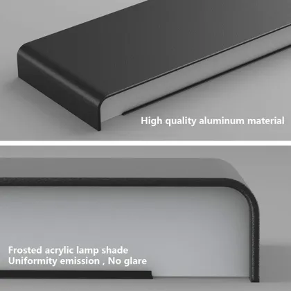 Modern Simple Chinese Style LED Wall Lamp - Matte Black Art Deco Bedroom Lamp