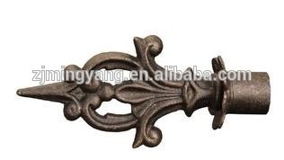 1 1/4 in. Metal Drapery curtain rod Finial - Spear Pair - Set of 2 (Bronze)