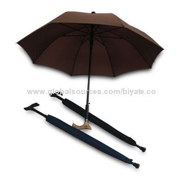 Walking Stick Umbrellas, 27-inch x 8K, Auto Open, Metal Frame, Wooden Handle, 190T Polyester