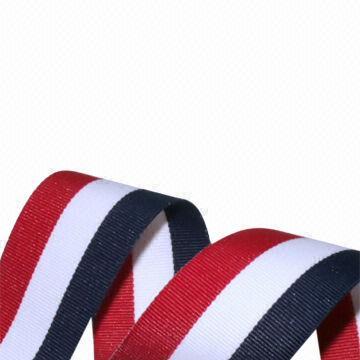 100% Polyester lanyard ribbon with various colors and widths available