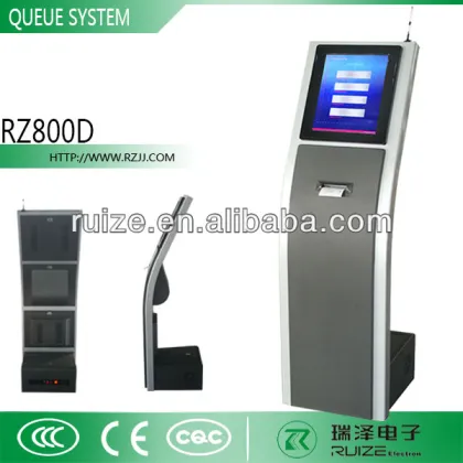 17Inch touch screen wireless queue management system kiosk/ruize queue machine/queue ticket dispenser machine