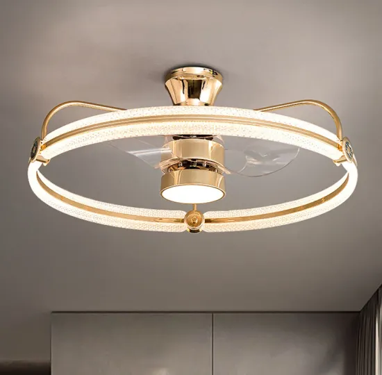 Modern Round Acrylic Ceiling Fan with Decorative Lighting and Intelligent Remote Control