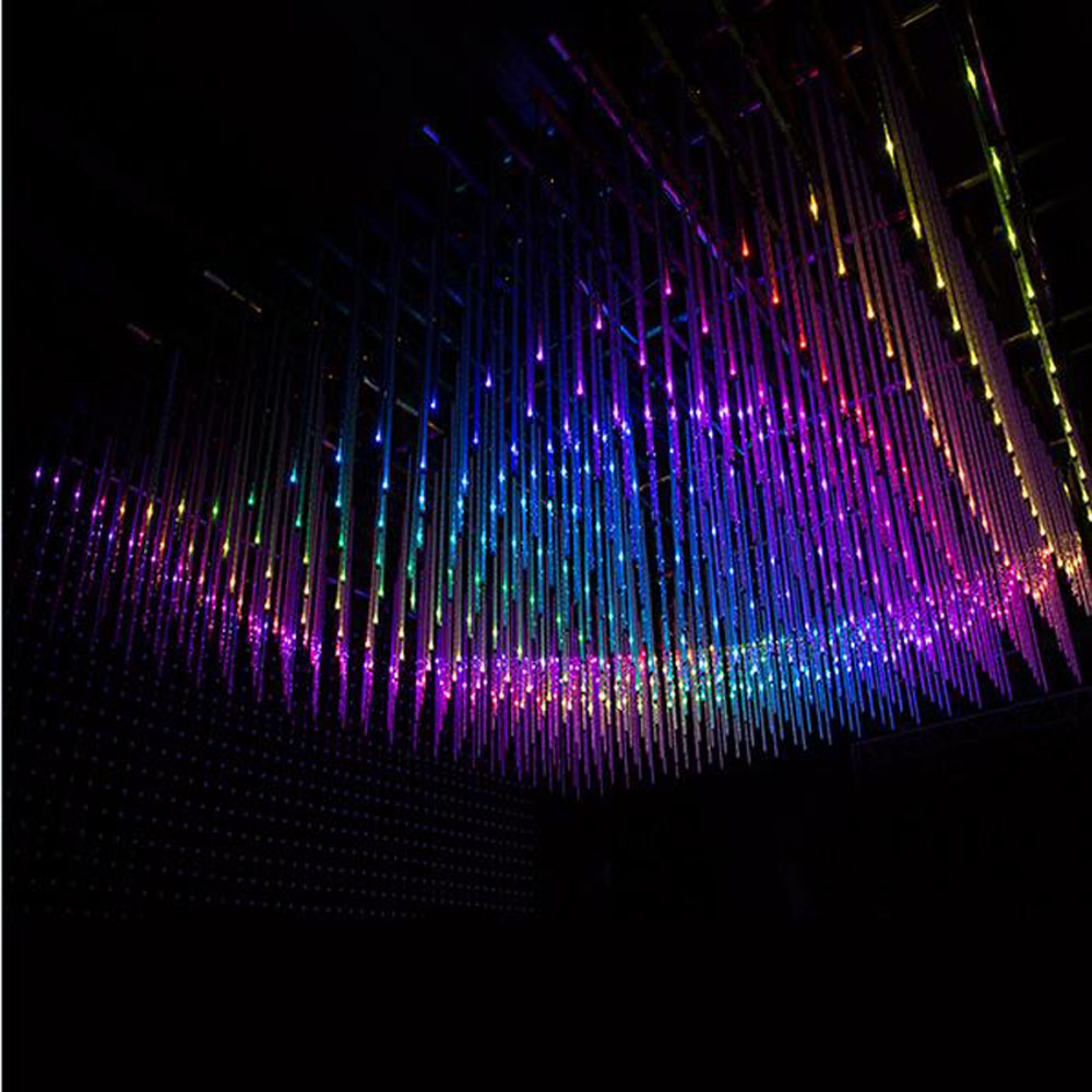 Tunog control 3D pixel LED meteor tube