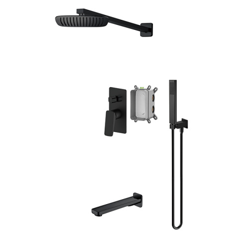 Black Shower Faucet With Rough In Valve