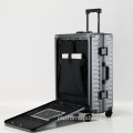 Premium Unisex Aluminum Frame Suitcase Set: Complete Travel Companion with TSA Lock, PC Trolley, Phone Holder, USB Charge Port,