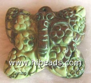 fashion talisman,green butterfly turquoise pendant TQP0007