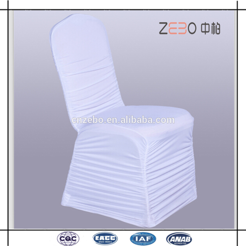 2016 Popular Cheapest Wedding Used White Pleated Spandex Chair Cover