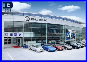 Modern Automobile Showrooms , Prefabricated Glass Wall Steel Structure Car Showroom