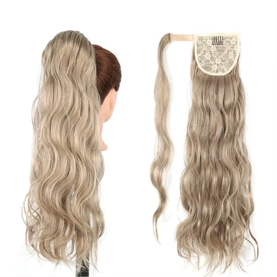Wholesale Natural Color Chorliss For Afro Women Kinky Curly Hairpiece Clip In Wrap Around Magic Synthetic Ponytail Extensions