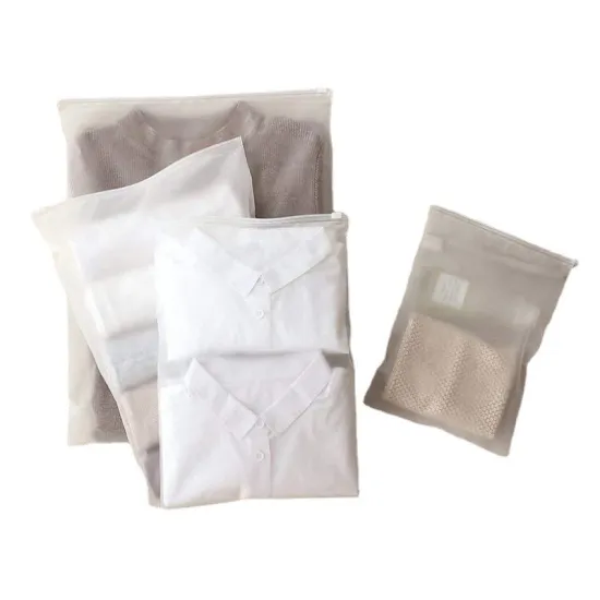 Custom Logo Biodegradable PE Frosted T-Shirt & Swimwear Packaging Zipper Bags