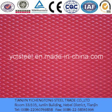 Color Coated Checkered Aluminium Plate with Diamond Design