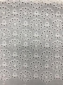 Small Holes White Cotton Embroider Fabric