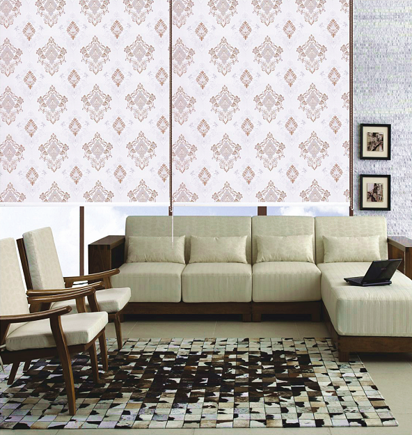 Jacquard de persianas com cortinas de rolo