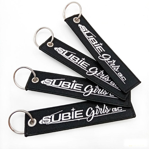 Twill Fabric Textile Tag Flight Woven Twill Fabric Textile Tag Key Holder Supplier