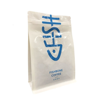 sachet en plastique de fond carré compostable pour l&#39;emballage de café avec la valve