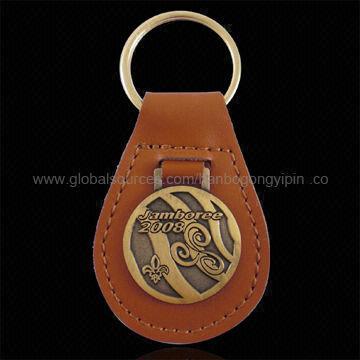 Leather keyring, used for promotion, souvenir and decoration purpose