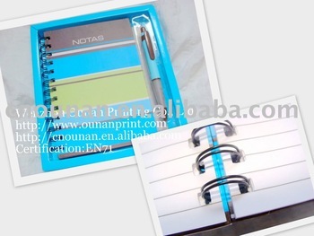 high class spiral notebook set with pen as promotional gift