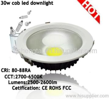 Ac85-265v 30w High Power Cob Led Downlights 