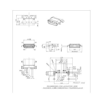 Female Waterproof Type-C SMT Offset H7.6