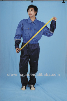 MEN'S CONTRAST COTTON OVERALL WITH REFLECTIVE TAPE
