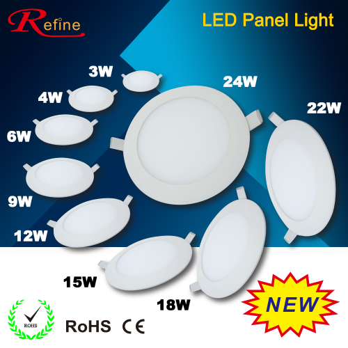 2016 new led panel light 3w 4w 6w 9w 12w 15w 18w varisized round
