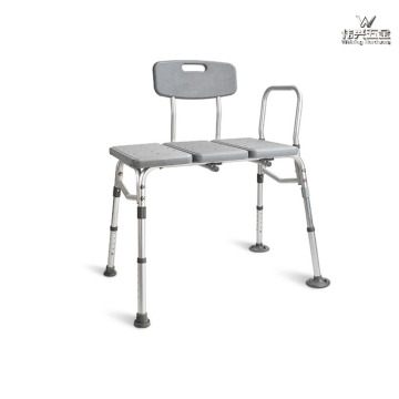 The bath chair is adjustable in three pieces
