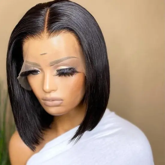 Short Curly Lace Wig Human Hair Bob Cut Full Lace Wigs With BaBy Hair Virgin Brazilian Bob Lace Front Wig