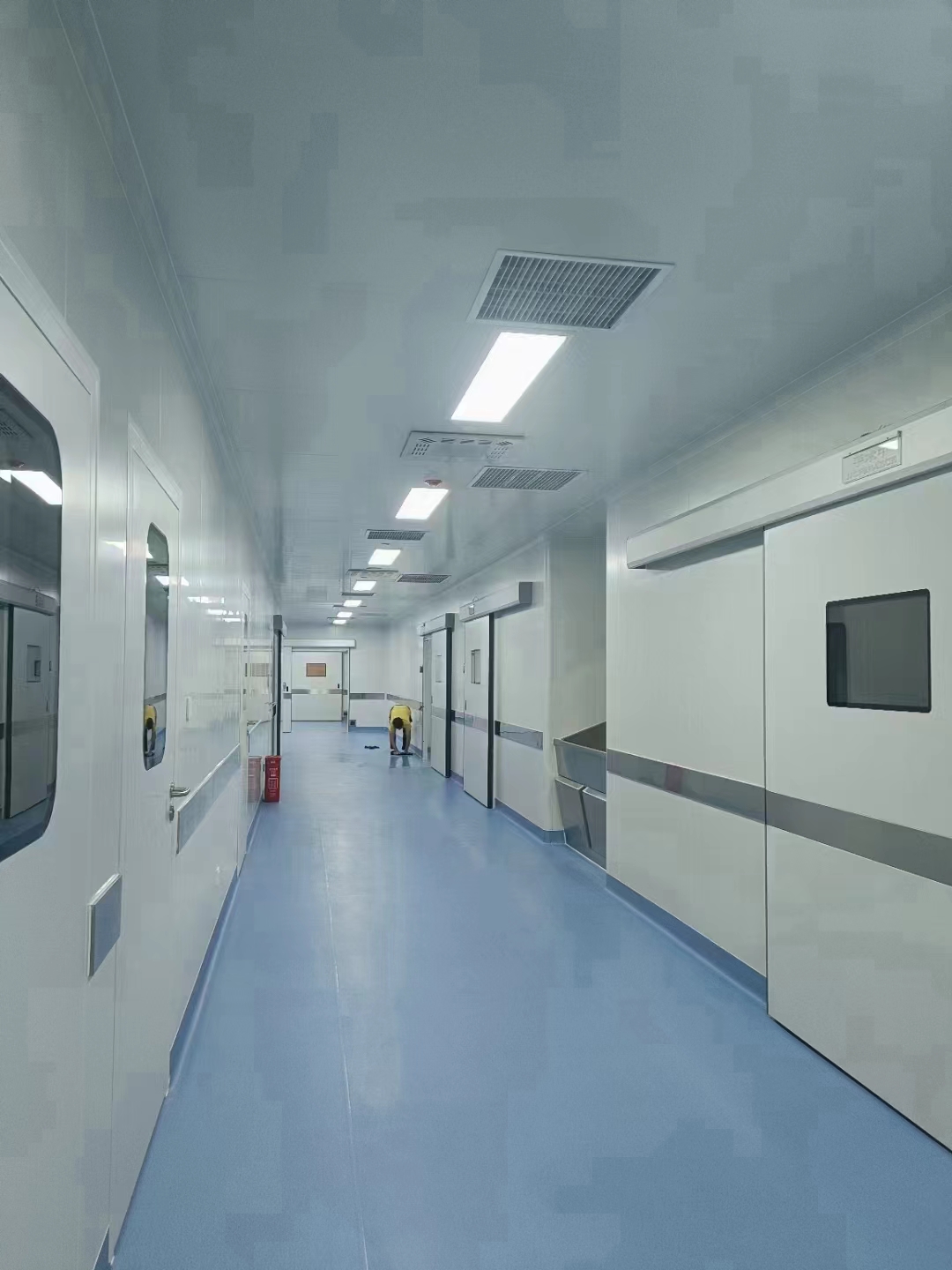 Laboratory aluminum airtight electrical sliding clean door