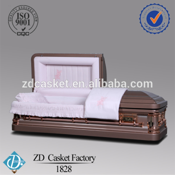 American style metal and wooden casket for sale