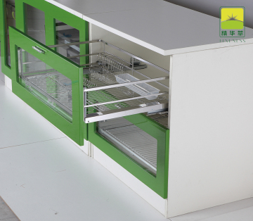 Under Sink Cabinet Pull Out Storage Rack Kitchen Organizer