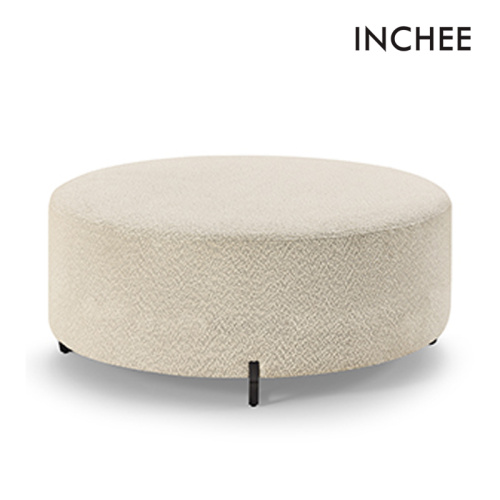 Rectangular Stool Modern Round Fabric Stool With Hardware Legs Supplier