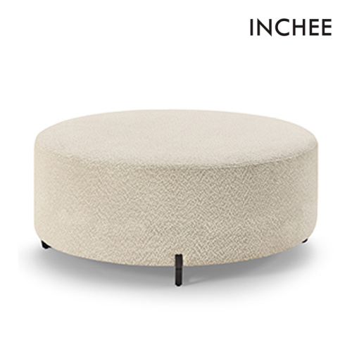 Rectangular Stool Modern Round Fabric Stool With Hardware Legs Supplier