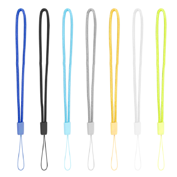 Custom High Quality Round Nylon Cord Phone Lanyard with Logo Keychain - Wholesale