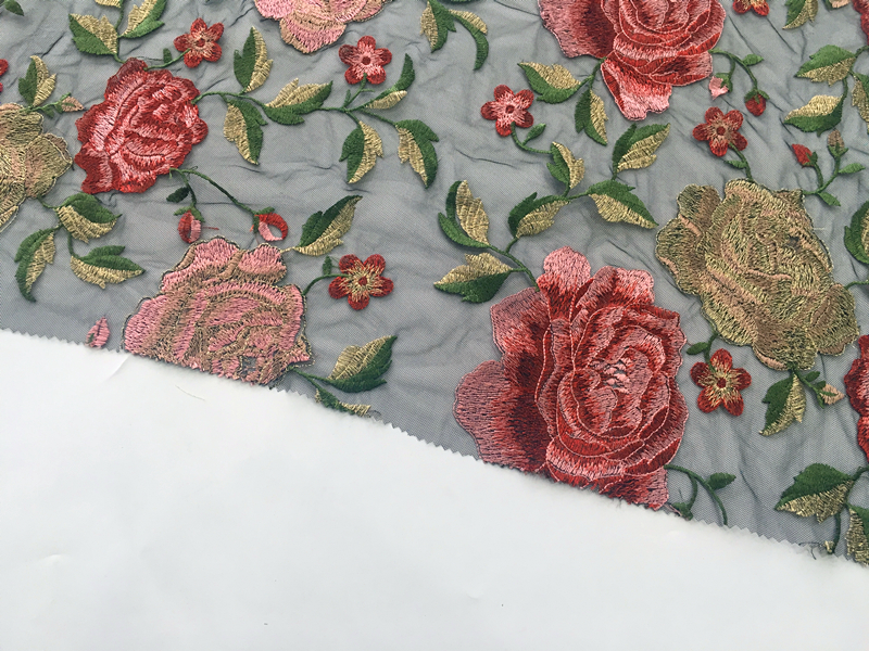  Rose Embroidery Fabric