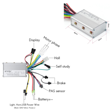 Ελεγκτής ηλεκτρικού σκούτερ Bldc - 24V/36V/48V, 350W/500W με οθόνη