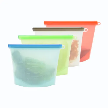 Set oF 4 Reusable Silicone Food Storage Bags