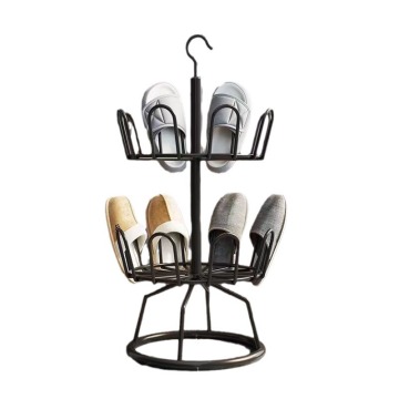 Bronze 3-Tier Metal Rotating Shoe Rack - Holds 18 Pairs