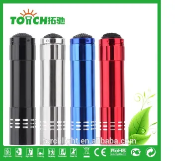 super mini 9 leds led flashlight for Promotion Aluminum alloy led lamp 3*AAA Battary with Nylon Wrist Strap