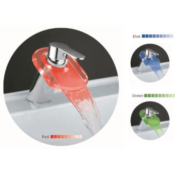 Glass LED waterfall Basin  Mixer
