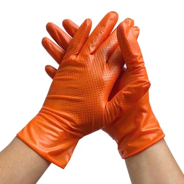 Sustainable 9 Inch Nitrile Orange Anti-Impact Heavy Duty Mechanical Gloves