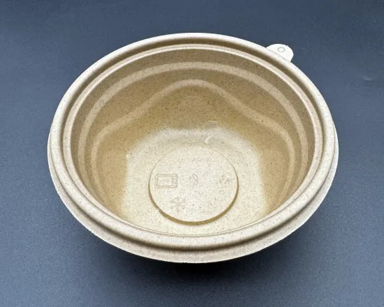 Fully degradable round rice husk lunch box